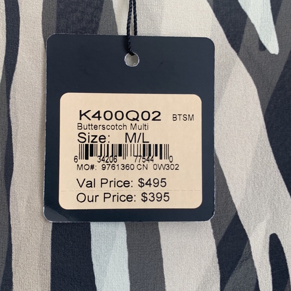 ST. JOHN 100% Silk Sheer Zebra Print Top/Blouse size M/L - Picture 4 of 10